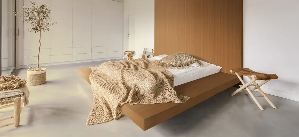 Houtfolie impressie slaapkamer